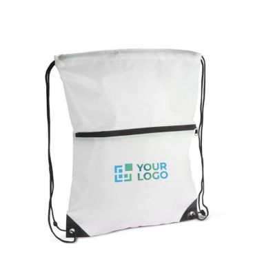 Mochila de cuerdas de RPET con cremallera frontal 210T