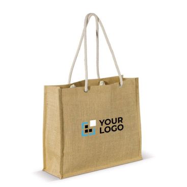 Bolsa de yute con asas de cordón de algodón con capacidad de 8 kg