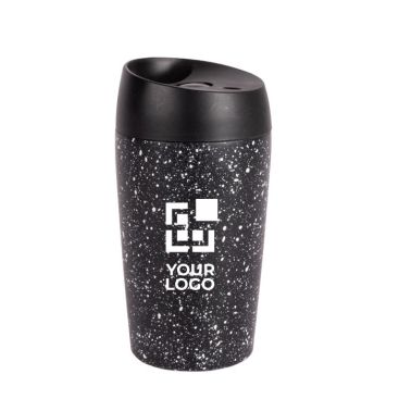 Vaso take away de doble pared y antifugas con estampado 240ml