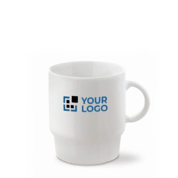 Taza de porcelana blanca apilable hecha en EU 250ml