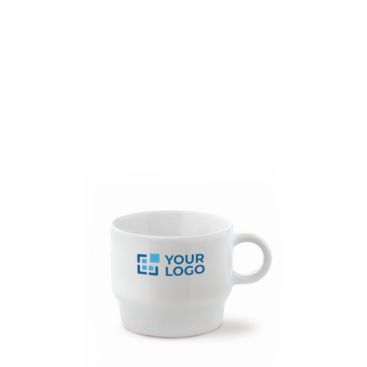 Taza de porcelana blanca con opción apilable hecha en EU 180ml