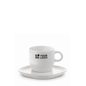 Taza de café apilable con plato rectangular hecho en EU 180ml