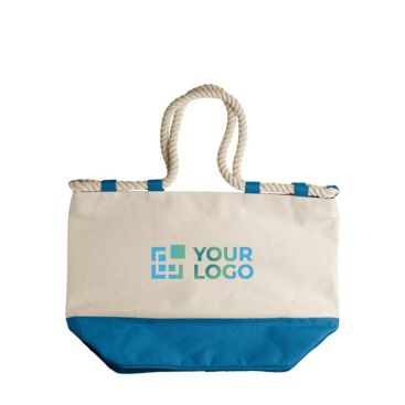 Bolsa de loneta con base de colores y asas de cordones resistentes