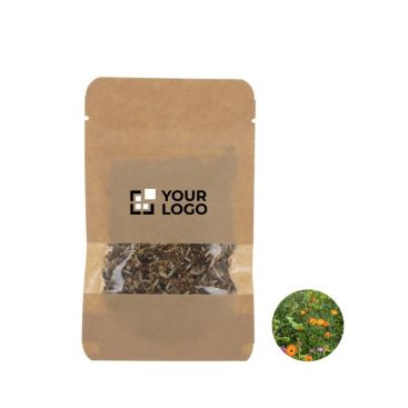 Bolsa de semilla de flores silvestres en bolsa de papel kraft
