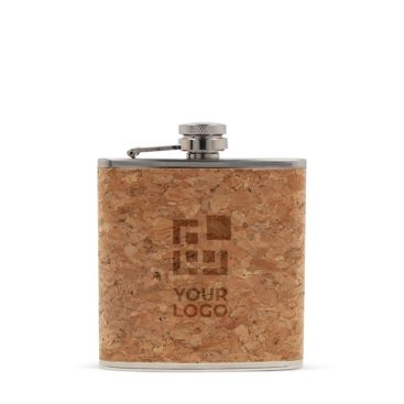 Compacta petaca hecha de acero inoxidable y corcho 170ml vista principal