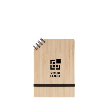 Bloc de notas con tapa de bambú y espiral en una esquina A6