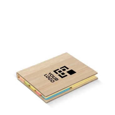 Notas adhesivas grande de distintos tamaños y colores con tapa de bambú