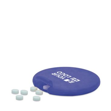 Dispensador de mentas sin azúcar en caja circular de colores