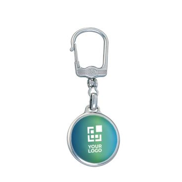 Llavero circular de metal con posibilidad de marcaje en ambas caras vista principal