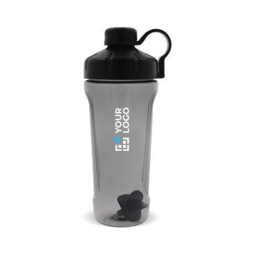 Shaker para el gimnasio de plástico de elegante tapa negra 900ml