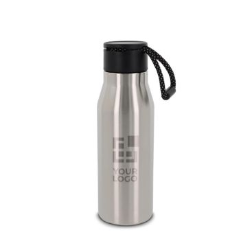 Botella de acero inoxidable en colores mate con cuerda 600ml