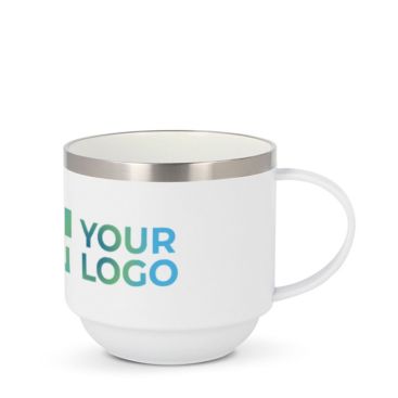 Taza de doble pared de cerámica apliable con capacidad de 300ml