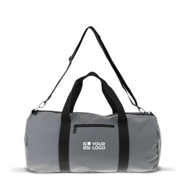 Bolsa deportiva reflectante con doble asa y bolsillo con cremallera