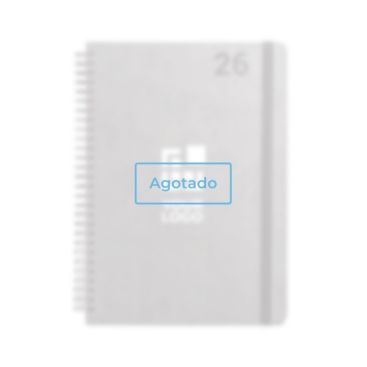 Agenda de cuero reciclado con anillas y planificación semanal B5 vista principal - agotado