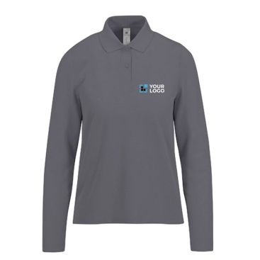 Polo clásico de algodón pique para mujer manga larga 180 g/m2 B&C vista principal