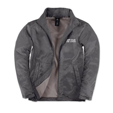 Chaqueta de poliéster para hombre impermeable y cortaviento B&C