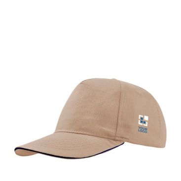 Gorra de algodón ligero con visera de contraste de color 160 g/m2