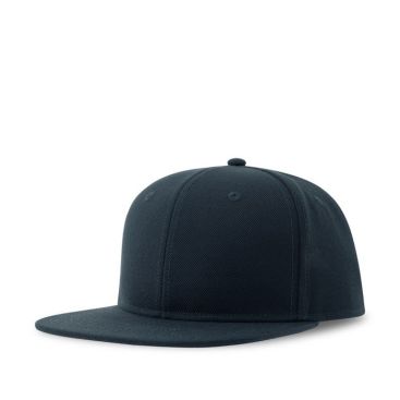 Gorra en sarga de poliéster reciclado con visera plana 300 g/m2 color azul marino vista de impresión