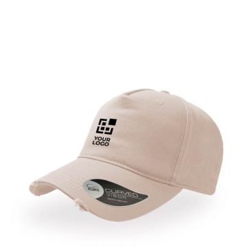 Gorra de algodón destruido con 5 paneles y cierre con hebilla vista principal