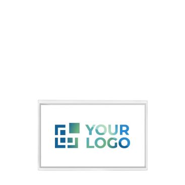 Identificador de plástico transparente con pasador trasero 9x5.5cm