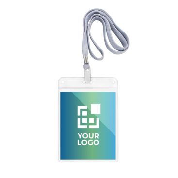 Identificador con cordón de poliéster desmontable 10.8x15.4cm Identificador con cordón de poliéster desmontable 10.8x15.4cm