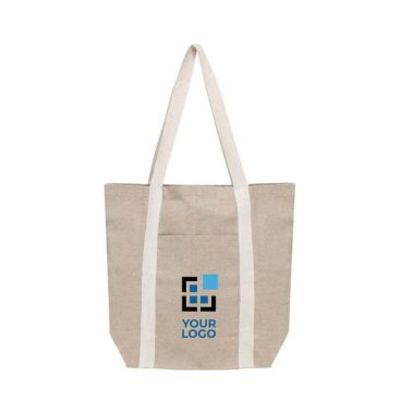Bolsa de compras de algodón reciclado con asas 310 g/m2