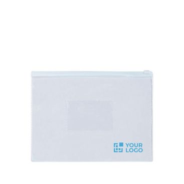 Carpeta transparente de plástico con cremallera para documentos A5