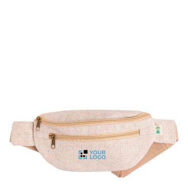 Riñonera de cáñamo y algodón con varios bolsillos 160 g/m2