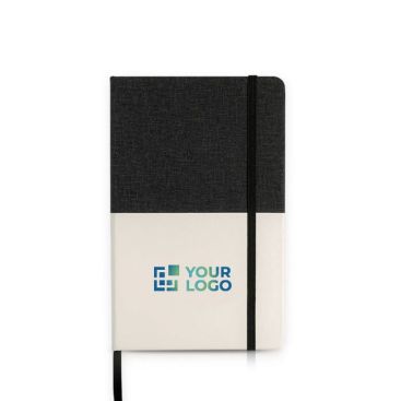 Libreta de cuero sintético bicolor con cinta A5 hojas lisas