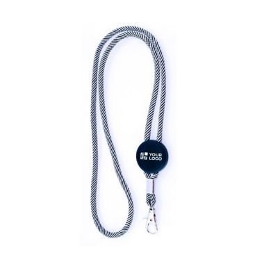 Lanyard con logo tubular de poliéster ajustable y con mosquetón 3cm vista principal