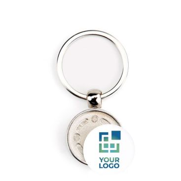 Llavero metálico redondo con papel personalizable a 2 caras