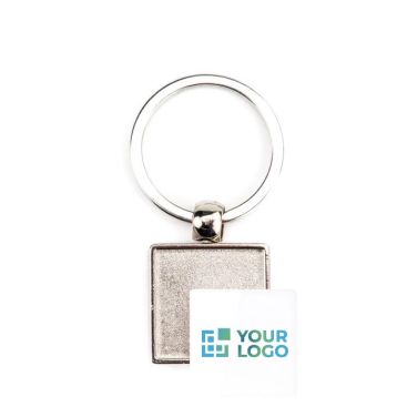 Llavero cuadrado con cubierta acrílica y papel insertado a 2 caras