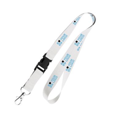 Lanyard de poliéster de 2cm con tip top y mosquetón metálico