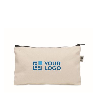 Neceser de algodón orgánico con cremallera de colores 340g/m2