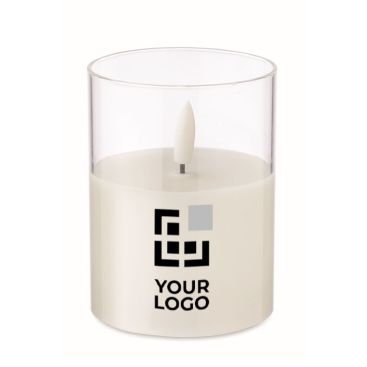 Vela en tarro transparente con luz LED y efecto de llama real