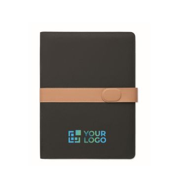 Portafolio de RPET con cierre magnético y páginas rayadas A4