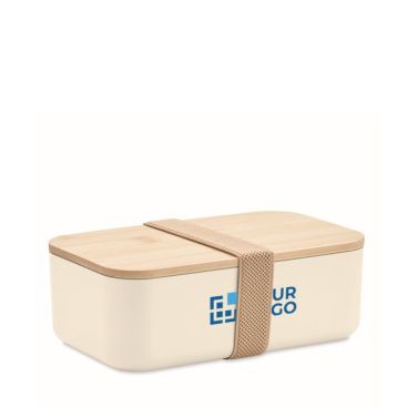 Fiambrera hecha de maíz con tapa de bambú y cierre elástico 1L