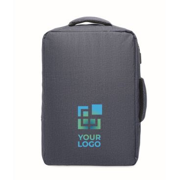 Mochila de RPET con efecto jaspeado y soporte para trolley 15''