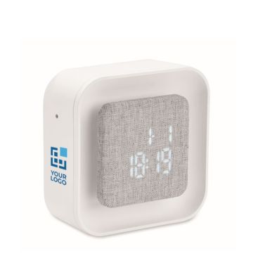 Reloj despertador cuadrado de ABS con luz ambiental regulable
