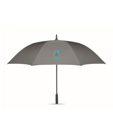 Paraguas anti viento de pongee RPET con apertura automática Ø116 color gris vista de impresión