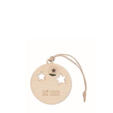 Colgante de navidad en forma de bola con cordón de yute