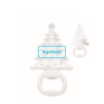 Abrebotellas edición navideña en forma de árbol de navidad color plateado mate vista de impresión -  Agotado