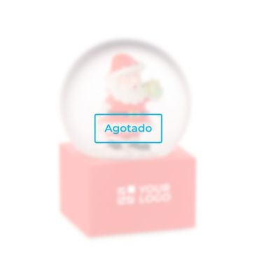 Bola de cristal pequeña con un Papá Noel dentro con base de poliresina color rojo vista de impresión - Agotado