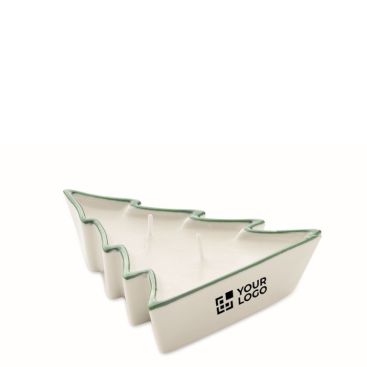 Vela de cera vegetal en soporte con forma de árbol de navidad