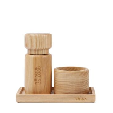 Set de sal y pimienta con diseño escadinavo de madera de fresno