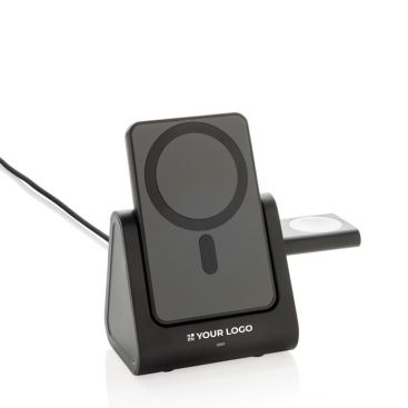 Cargador inalámbrico de plástico reciclado con soporte de carga 3 en 1