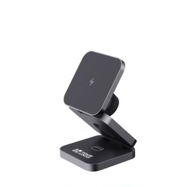 Cargador portable inalámbrico de aluminio reciclado 3 en 1