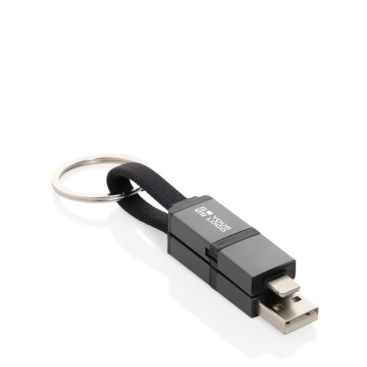 Cable de carga rápida de aluminio reciclado con llavero 4 en 1