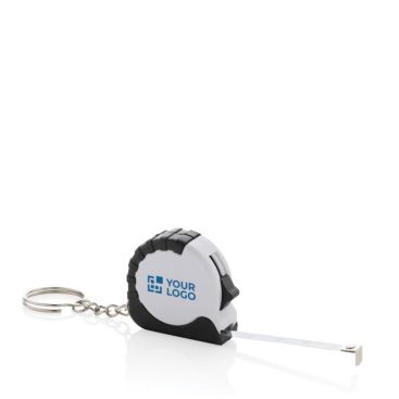 Llavero de plástico reciclado y acero con cinta métrica 1M
