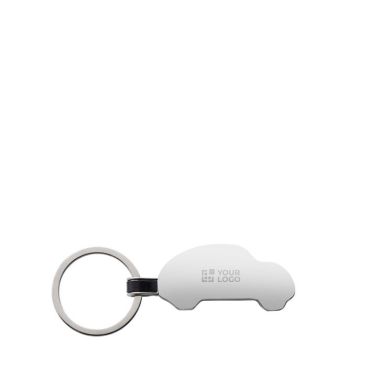 Llavero de aleación de zinc reciclado con forma de coche